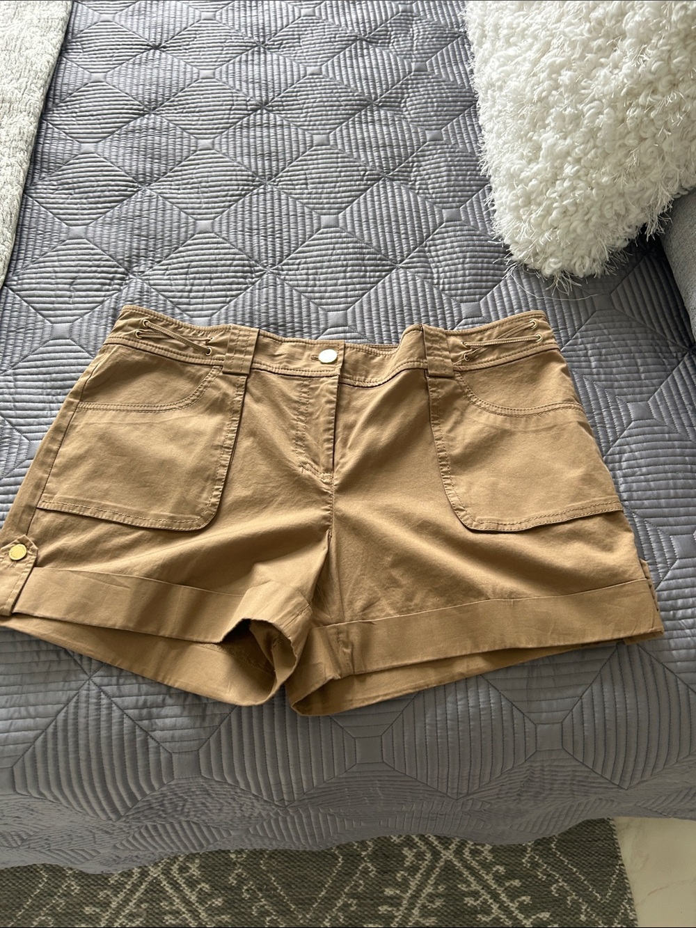 Tory Burch Tan Utility Pocket Shorts